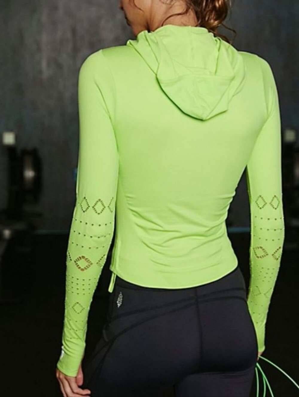 NWOT Free People Movement Good Karma Seamless Lightweight Hoodie XS/Small Neon